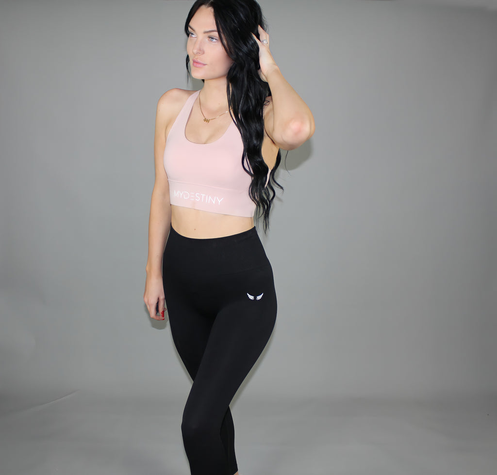 Pink Sports Bra Supportive